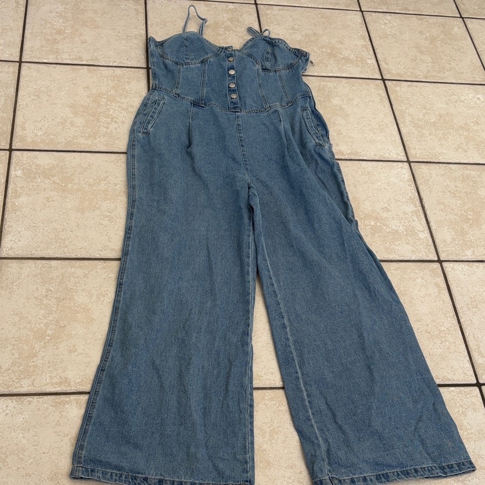 Forever 21 Classic Blue Jean Overalls